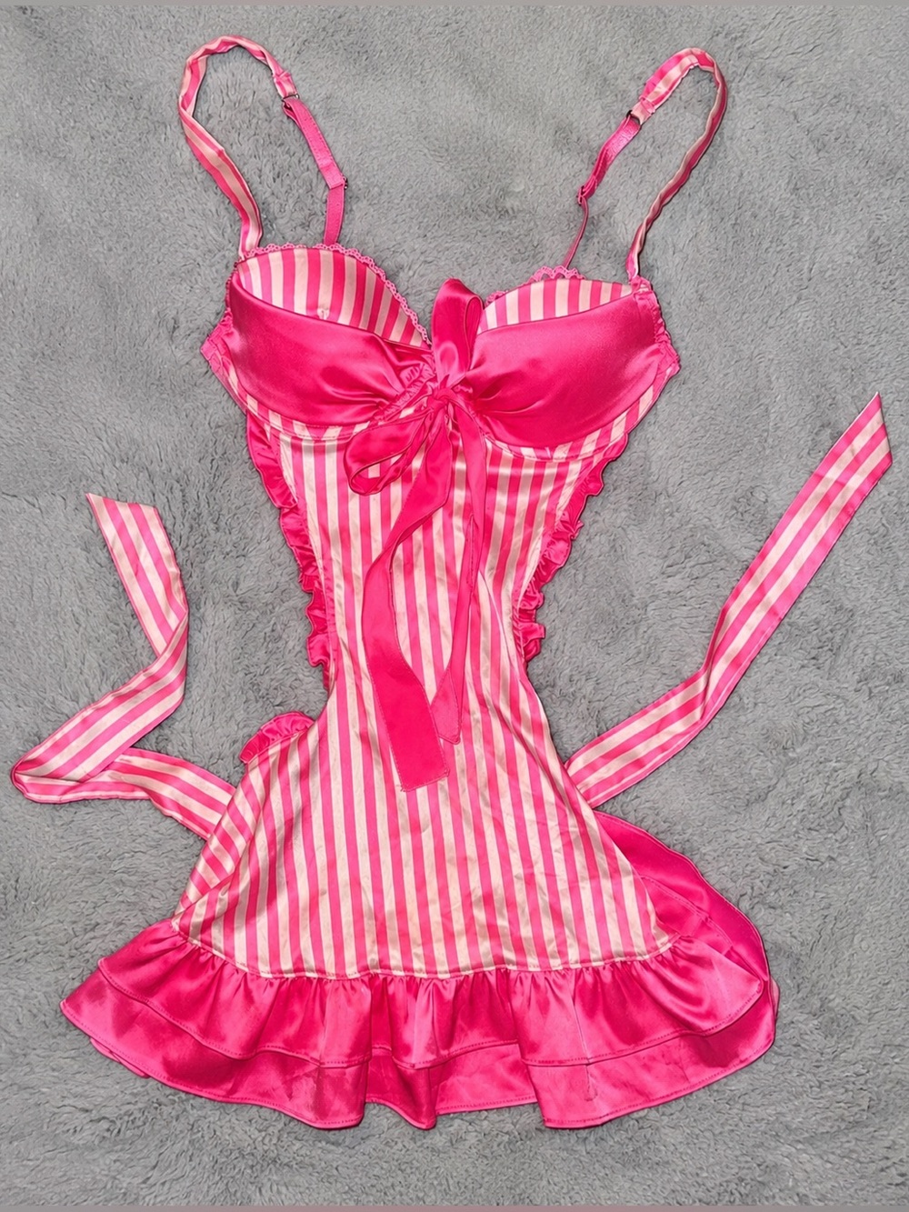 Victoria’s Secret Sexy Little Things Candy Stripe Apron Chemise 34B Rare Y2K - Picture 2 of 9